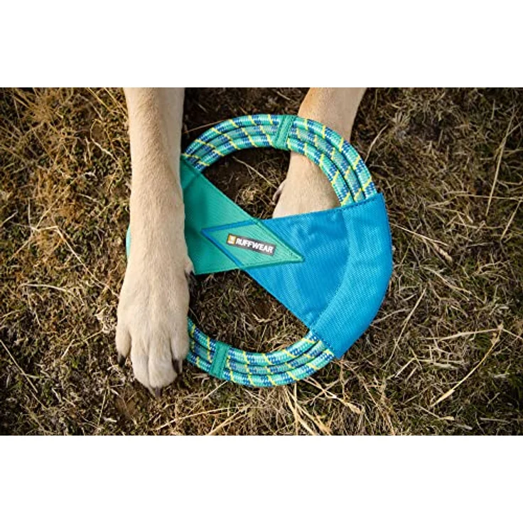 RUFFWEAR Fling-Fetch-Tug Hundespielzeug, Fliegende Scheibe, Einheitsgröße, pazifisches Ringspielzeug, Aurora Teal – Bild 4