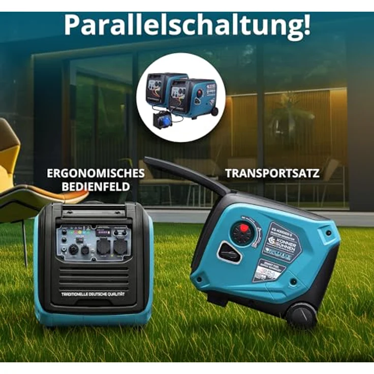 Könner&Söhnen KS 4000iEGS Gas Benzin Stromaggregat 4000 Watt, Notstrom - Blau – Bild 7