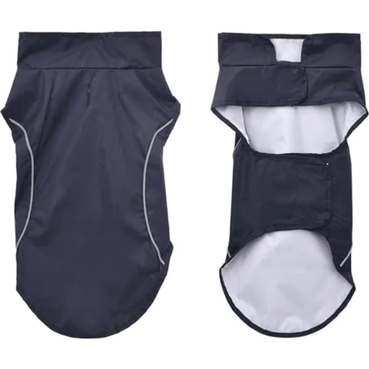vidaXL Hunde Regenmantel XS, wasserfeste Hundejacke mit Reflexstreifen, marineblau, leicht zu reinigen und bequem – Bild 3