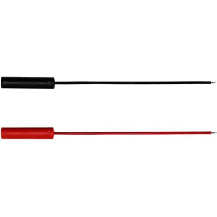 BERNSTEIN Prüfspitze Klinge 1 mm Paar, Rot und Schwarz, Anschluss für 4 mm Buchse, vollisoliert bis auf die Spitze, Messkategorie CAT I, 30 V/AC und 60 V/DC