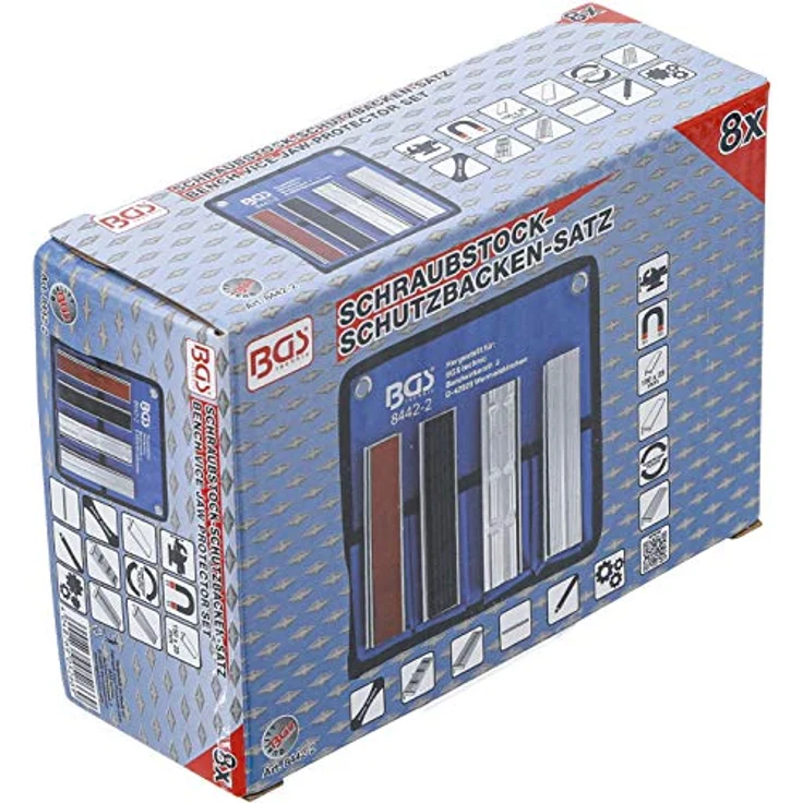 BGS Technic - BGS Schraubstock-Schutzbacken-Satz Aluminium 150 mm 8-tlg – Bild 5
