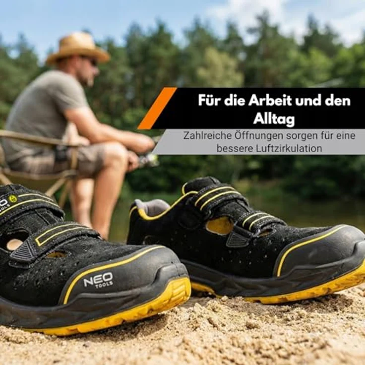 NEO TOOLS Sicherheitssandalen S1 ESD, Kompositkappe, Schutzklasse S1 FO SR, Größe 44 – Bild 3