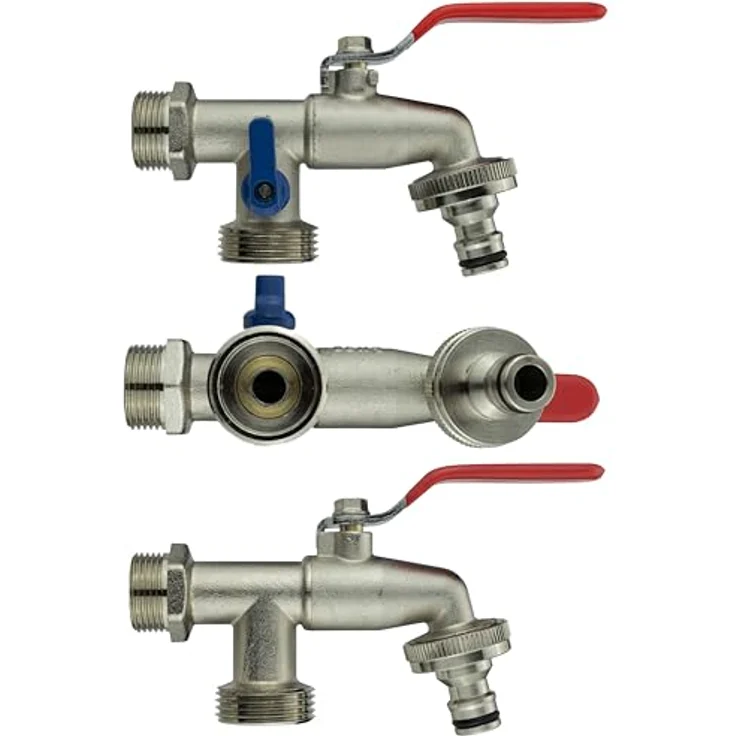 Doppelwasserhahn, 1-2 x 3-4 x 3-4 Zoll Bewässerungszubehör – Bild 4
