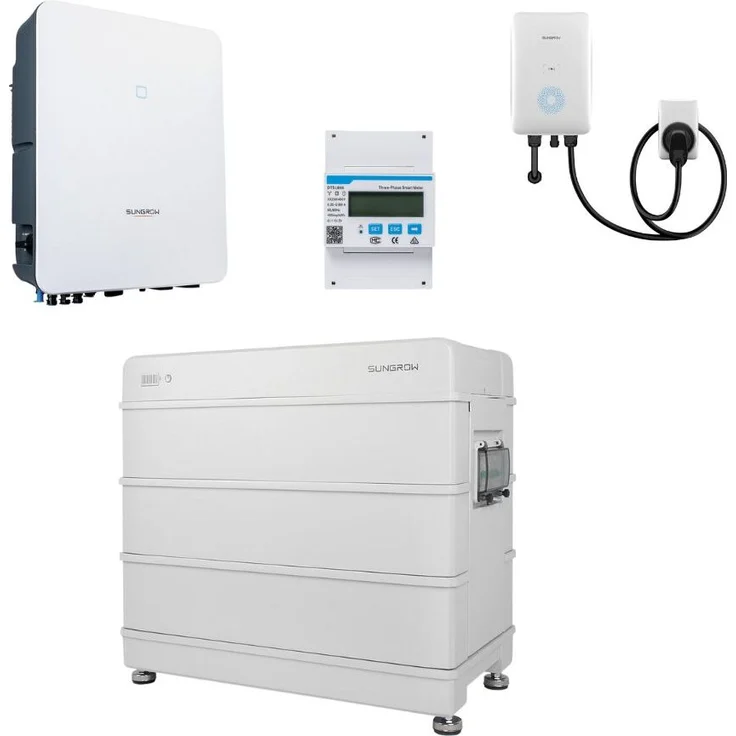 Sungrow Aktionspaket Wechselrichter 5kW, Hybridwechselrichter mit 3-Phasen-Operation, Batteriespeicher 3,2 kWh, EV-Ladestation 11 kW
