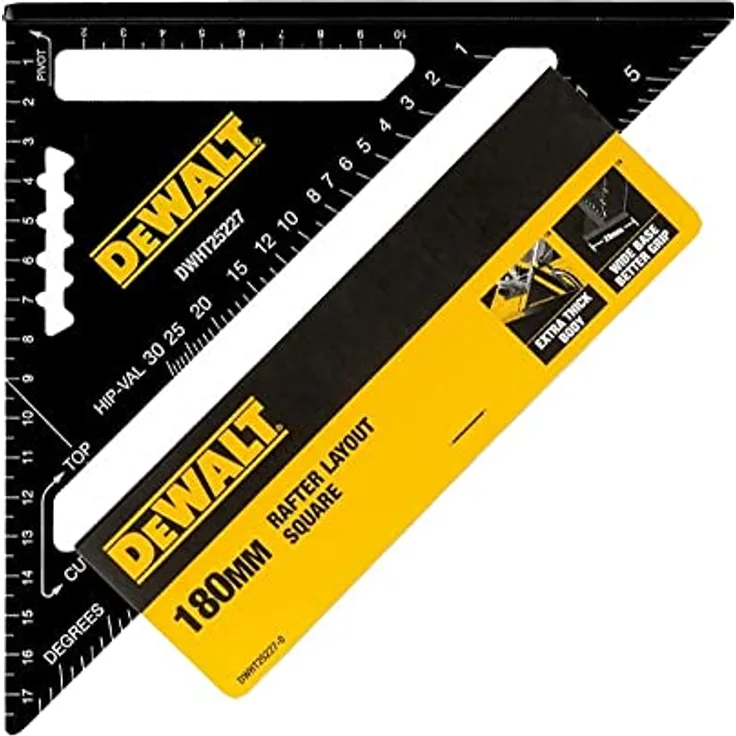 DEWALT Dewa Speed Square-Anschlagwinkel 18cm DWHT25227-0, Schwarz