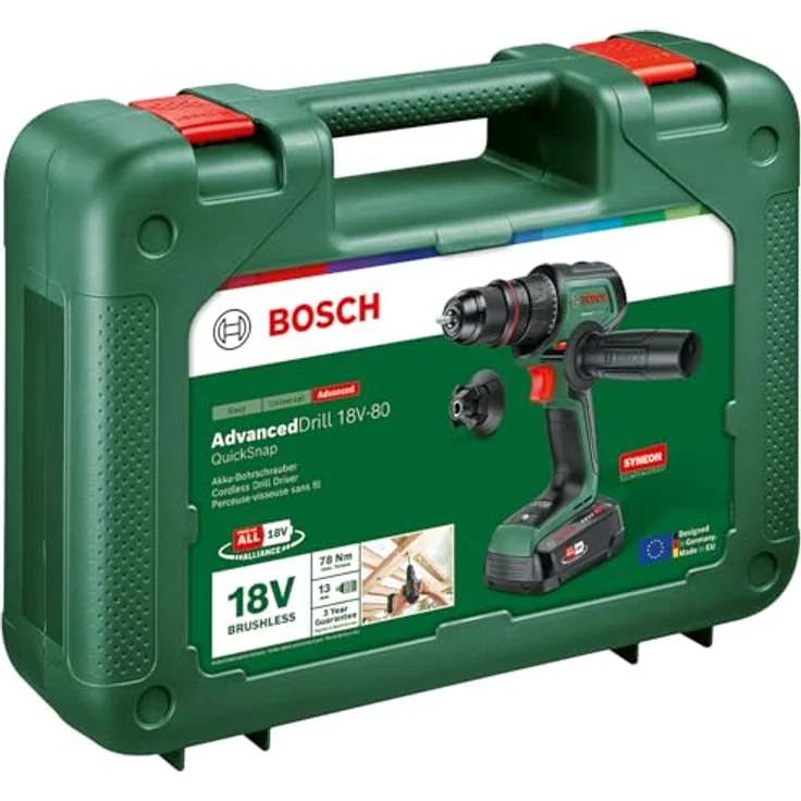 Bosch Home and Garden AdvancedDrill 18V-80 QuickSnap Akku-Bohrschrauber 18.0 V, bürstenloser Motor, 78 Nm Drehmoment, Syneon-Technologie – Bild 7