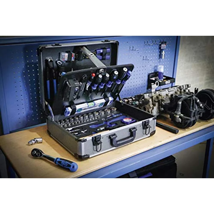 BGS 15501 | Werkzeugkoffer | 149-tlg. | Profi-Werkzeug | Alu-Koffer | gefüllt | abschließbar | Werkzeugkiste | Werkzeugbox – Bild 2