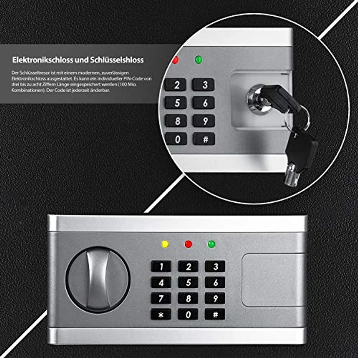 KESSER Elektr. Tresor | Inkl. Batteriebox | Elektronischer Safe | 3x Doppelbolzenverriegelung | Boden Wandtresor | Möbeltresor | Innenbeleuchtung | Panzerschran Zahlenschloss S – Bild 7