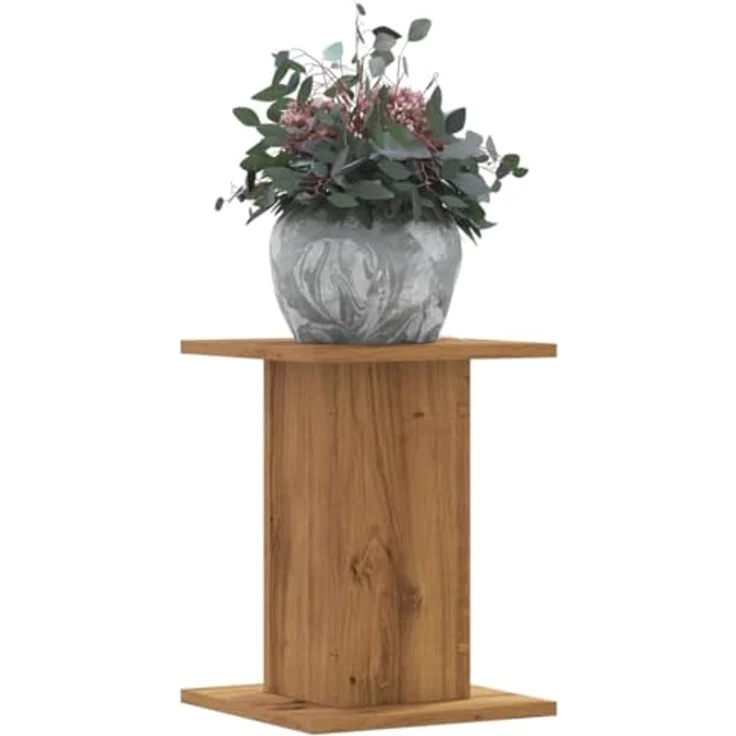 vidaXL Blumenständer Pflanzenständer 2 Stk. Artisan-Eiche 30x30x40 cm Holzwerkstoff (1 St) - Robuster Pflanzenständer aus langlebigem Holzwerkstoff, mit großer und stabiler Oberfläche, hohle Konstruktion für erhöhte Stabilität in Artisan-Eiche-Farbe – Bild 3