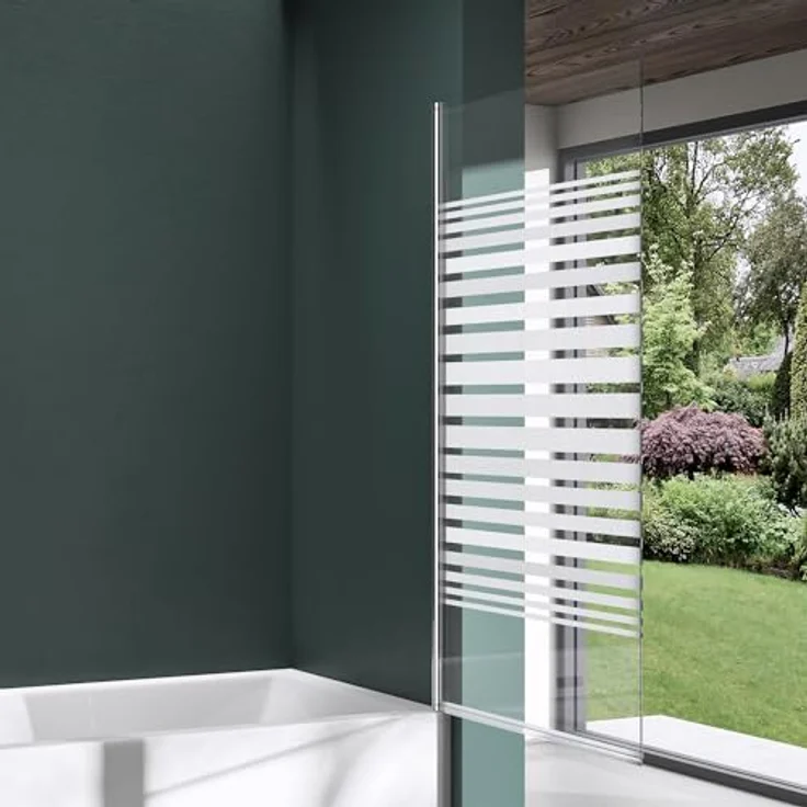 Mai&Mai Duschwand für Badewanne Sicherheitsglas mit NANO-Versiegelung 80x140cm Teilsatiniert Cortona201MS – Bild 4