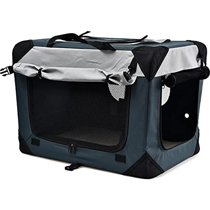 Dehner Lieblinge Transporttasche Brian für Hund oder Katze, ca. 76 x 51 x 48 cm, Polyester/Kuntstoff, grau – Bild 1