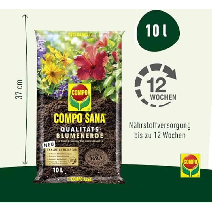 COMPO Sana Qualitäts-Blumenerde 10 Liter – Bild 3
