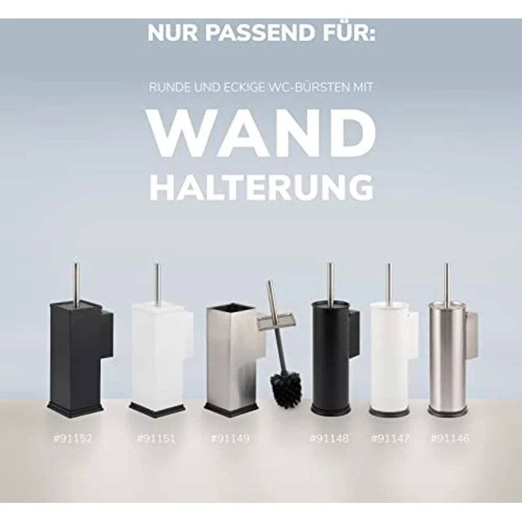 bremermann Ersatz-Bürstenköpfe 2-TLG. Set für Wand-WC-Bürsten rund und eckig – Bild 5