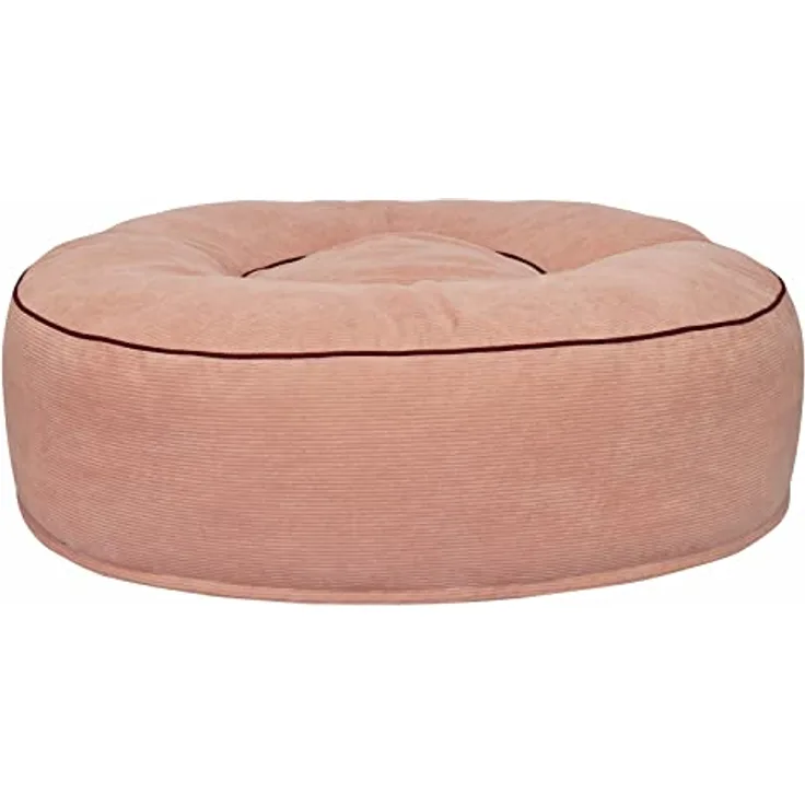Mr. Cuddles Hundekissen Lilly | Rundes Hundebett mit Kord-Bezug | Waschbar | Größe M 80cm | Flauschiges Donutkissen Rosa