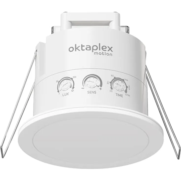 Oktaplex motion Noa Präsenzmelder Decke, 360 Grad Radar, 24GHz, IP65, flach, Weiß, 6m Reichweite, für Badezimmer geeignet
