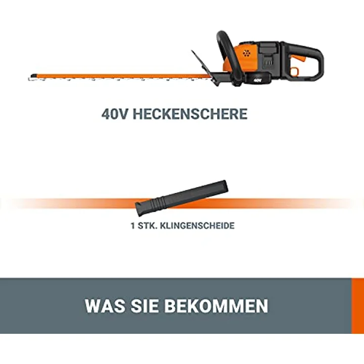 WORX WG284E.9 40V (2x20V) Elektro Dual Schnittklingen für gleichmäßige Schnitte Inkl. Schutzköcher Heckenschere ohne Akku & Ladestation – Bild 5