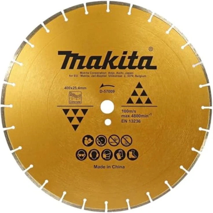 Makita D-57009, Diamanttrennscheibe für Beton, 400x25,4 mm, Trockenschnitt, Segmenthöhe 7 mm – Bild 1