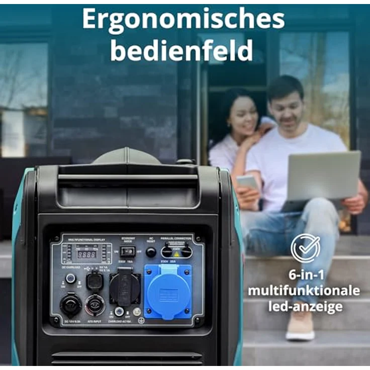 Könner & Söhnen KS 6000iE S Inverter Stromerzeuger Generator NotStromaggregat 5500 Watt, mit LED-Anzeige 6-in-1, ECO-Modu – Bild 5