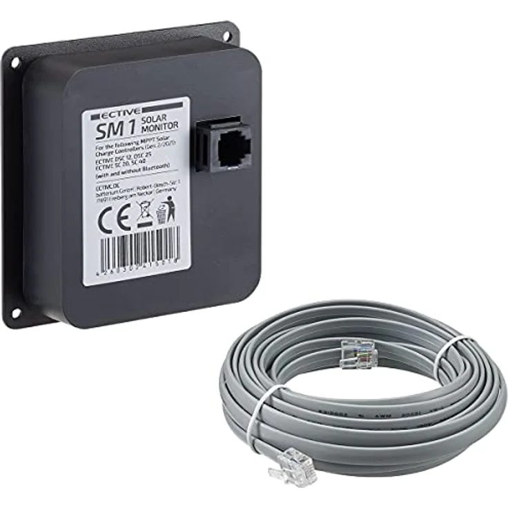 ECTIVE SM 1 Solar Monitor für ECTIVE MPPT Solarladeregler, Überwachung von Ladestrom, Batteriespannung und Solarleistung, 5,00 Meter Kabellänge – Bild 2