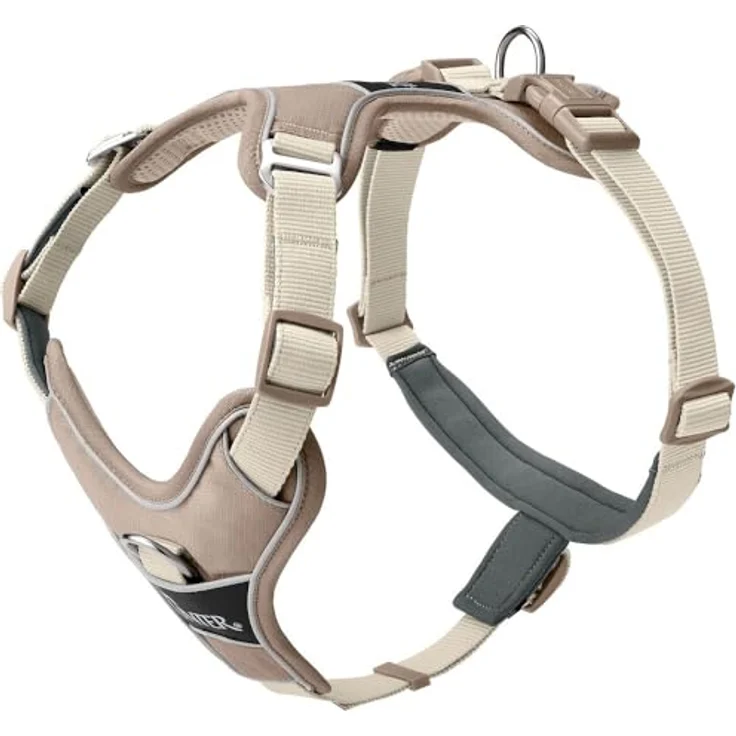 HUNTER Geschirr Divo Up Taupe S-M, Hundegeschirr mit 5-facher Verstellmöglichkeit und reflektierendem Material – Bild 1
