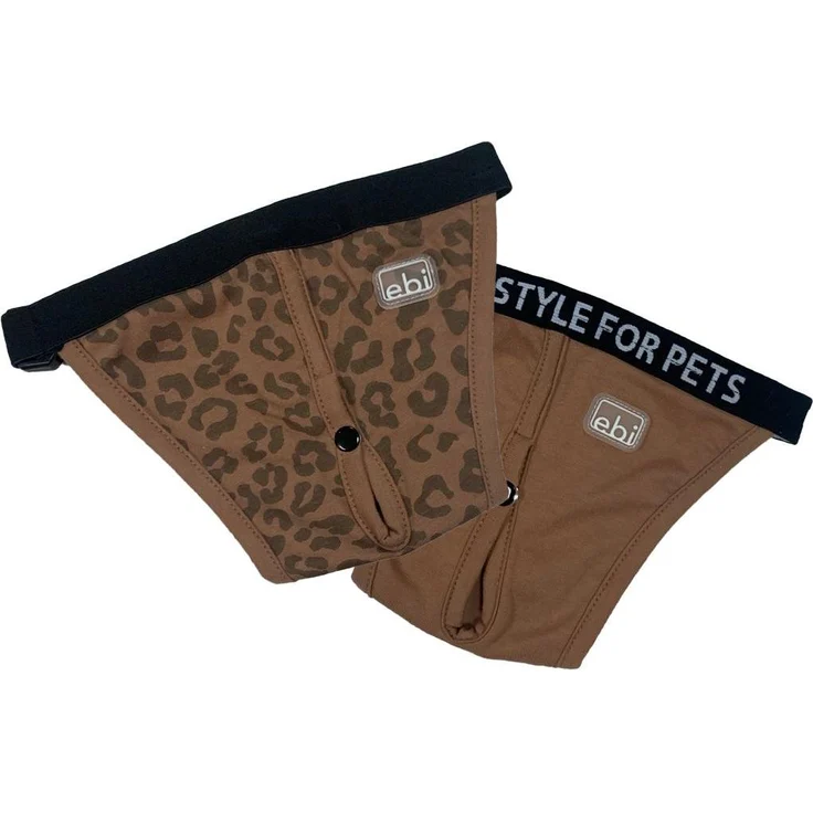 EBI Hose für Hunde (XL, Hundemantel), 2er-Pack Baumwollhöschen in warmem Braun mit Panther-Print und 'Lifestyle'-Gummiband, waschbar – Bild 1