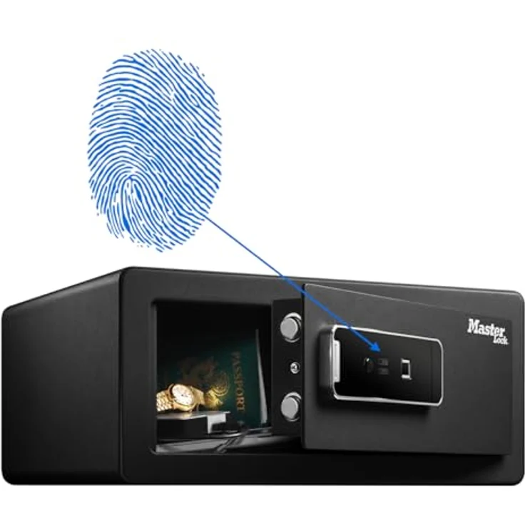 MASTER LOCK LX110BEURHRO Frei stehend sicher Schwarz 2 Schlüssel Lesegerät für den Fingerabdruck 25 4 l Boden - Wand Akku – Bild 2