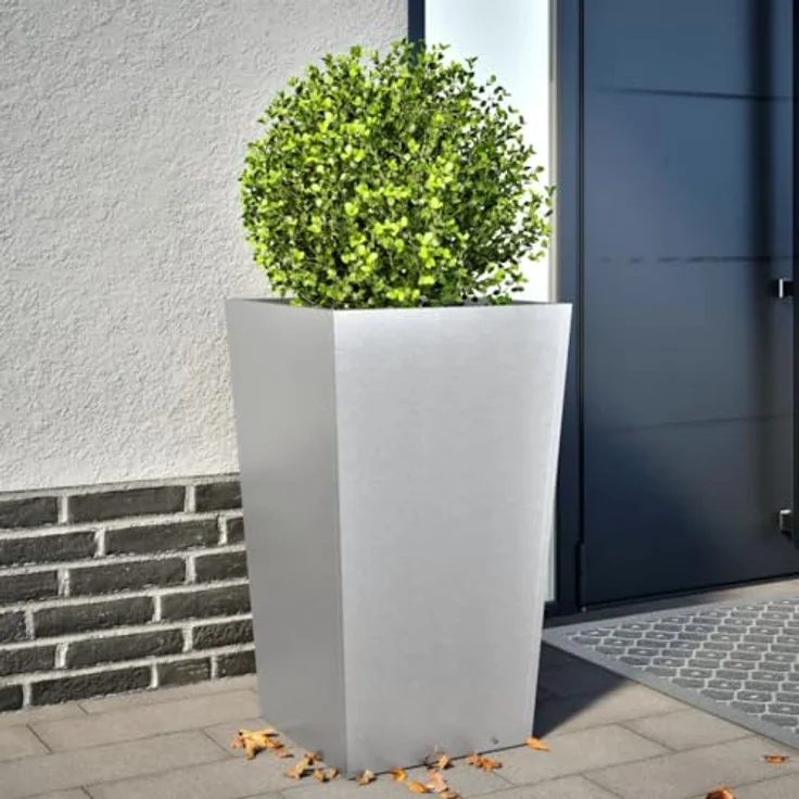 vidaXL Pflanzkübel, Blumenkübel mit Boden, Pflanzkasten Pflanztopf, Verzinkter Stahl, für Garten Balkon Terrasse – Bild 2