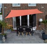 Floracord 06-77-07-39 Vierecksonnensegel mit Regenschutz 2,5 x 3 m inklusive Zubehör mit dauerelastischen Spanngurten, Terracotta, orange