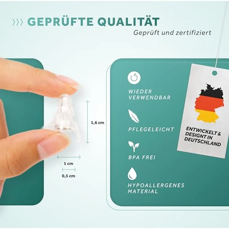 Schallwerk ® Strong+ Daily Gehörschutz Ohrstöpsel, transparent, dämpfen Lärm bis 42,5 dB und erhalten Klangqualität für Musik, Alltag und Arbeit – Bild 3