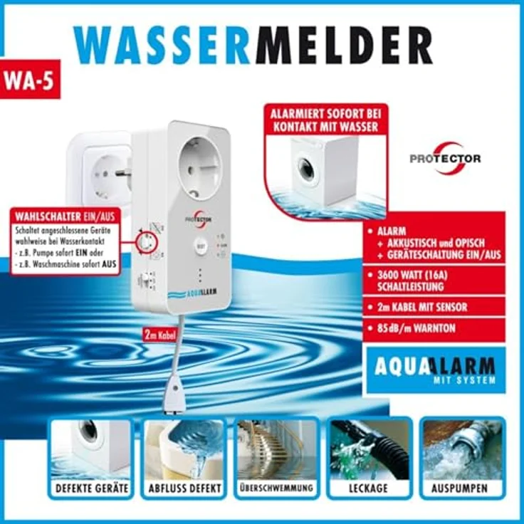 ME WA-5 - Wassermelder mit Steckdose (WA-5) – Bild 4
