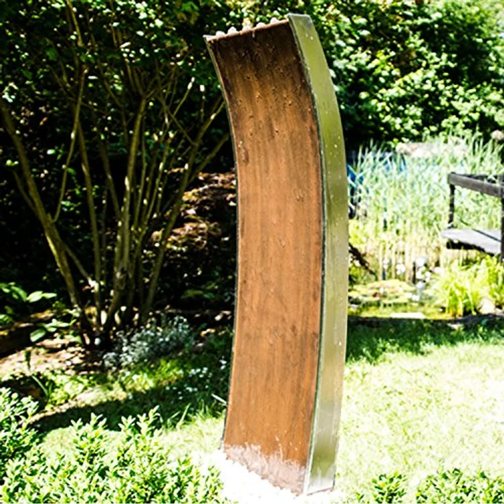 KÖHKO® Wasserwand Mexiko, LED-Beleuchtung, Höhe 119 cm, Cortenstahl, geschlossener Wasserkreislauf, Springbrunnen 31003 – Bild 2