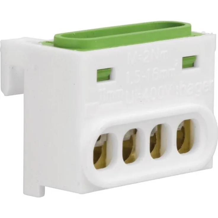 Hager GZ04E PE-Klemme flexibel mit 4 Klemmstellen, grün-gelb
