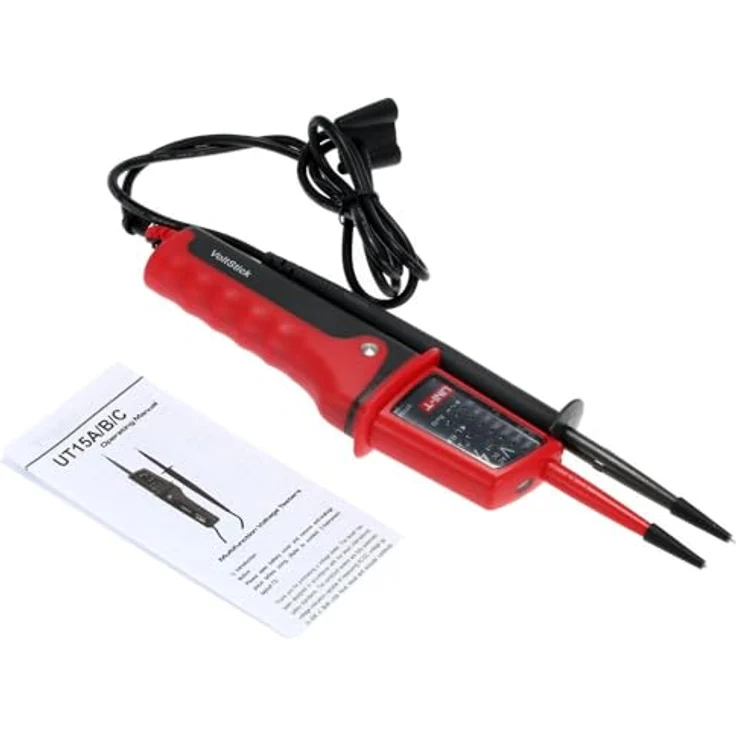 UNI-T UT15B Spannungsprüfer, Wasserfester AC/DC Voltage Tester mit hochpräzisem LCD-Display, Rot/Grau – Bild 3