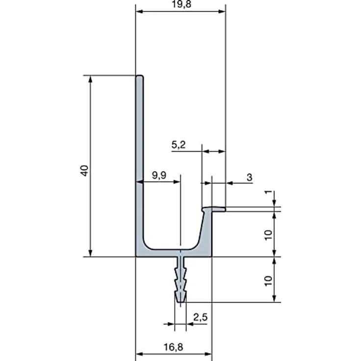 Accuride 100005597, schwarz eloxierte Schüco Griffleiste Grande, Schranktürgriff 1195 mm, Profilleiste zum Einfräsen für Möbelfronten Alu – Bild 3