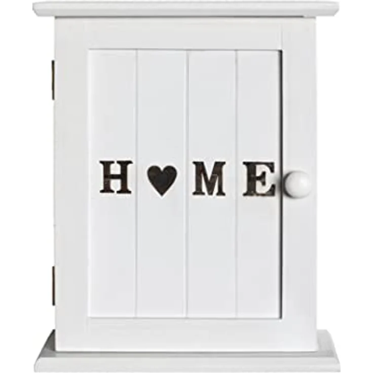 HAKU Schlüsselkasten HAKU Möbel Schlüsselkasten (BHT 26x32x12 cm) weiß, aus MDF lackiert, mit Aufschrift "Home" in schwarz, 6 Haken in schwarz – Bild 3