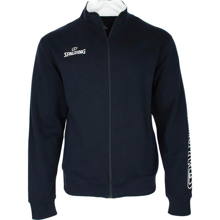 Spalding Team II Zipper Jacket Herren - Marine, Basketballjacke mit Logo-Print und Kontrastfarbe