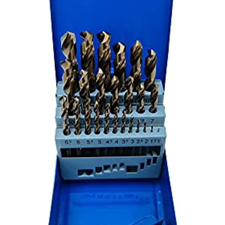 PeTools 25-tlg. Edelstahl-Bohrer HSS-E (1-13mm) Kobalt Cobalt (Co5) Spiral-Bohrer VA mit Kreuzanschliff, Metallbohrer, Stahlbohrer in Industrie-Qualität, kobaltlegiert, präzisionsgeschliffen – Bild 2