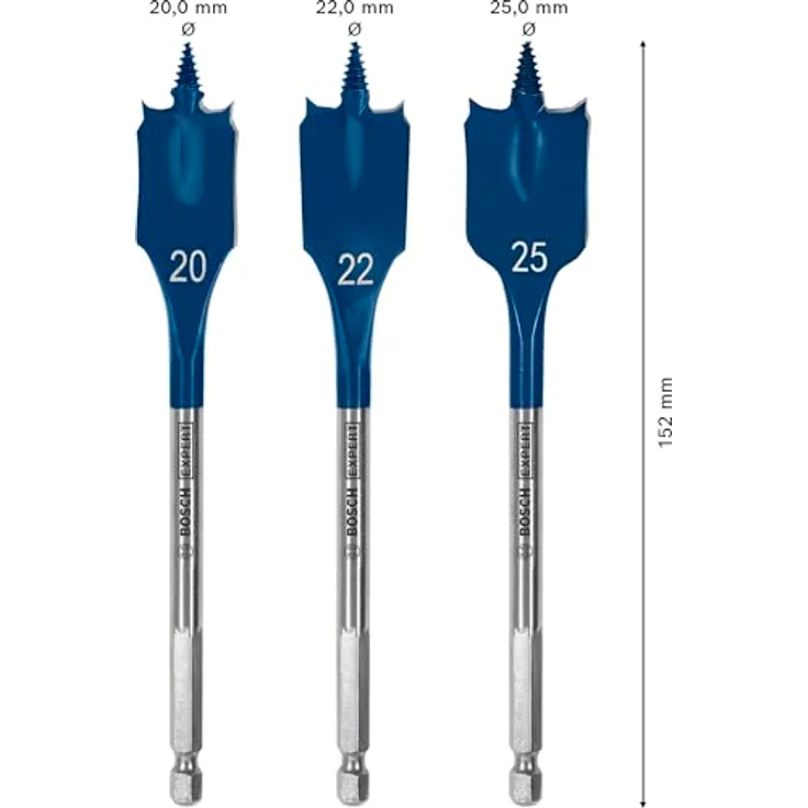 BOSCH EXPERT Self Cut Speed Flachfräsbohrer-Set 3-teilig, 20/22/25 mm, für Hochgeschwindigkeitsbohren in Holz – Bild 3