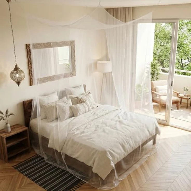Moskitonetz für Einzelbett-Doppelbett, kastenform 220 X 200 X 200cm | Mesh Insektennetz mit Schnelle und Einfache Installation – Bild 10