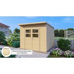 KONIFERA Gartenhaus Felix 3, BxT: 251x254 cm, Inklusive Fußboden, Elementbauweise mit farbigen Leimholztür