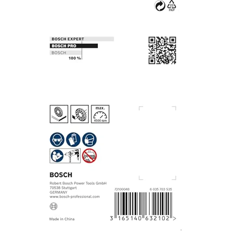 Bosch Professional Scheibenbürste, Messing, gewellter Draht, 0,2 mm, 80 mm, 35 mm, 4500 U- min, 2608622130 - Preisvergleich – Bild 3