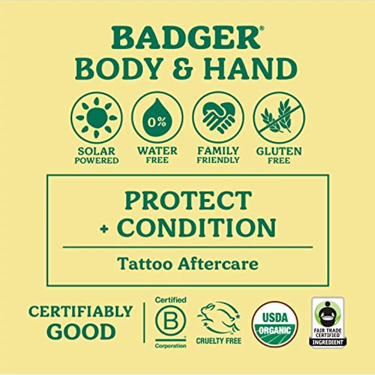 Badger Tattoo Balm, Pflegebalsam für Tattoos mit Kokosnussöl und Tamanu-Öl, feuchtigkeitsspendend und mit ätherischen Ölen, 720312 – Bild 4