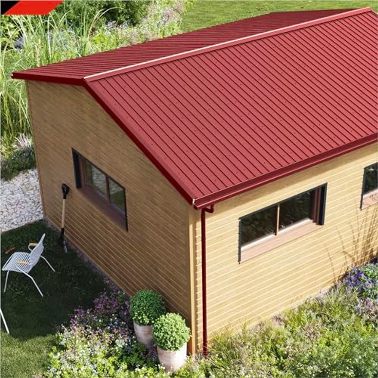 BRAVO International SMART Cover Set H12 Plus, 12 x Trapez-Abdeckblech 125 x 45 cm, 6,75 m², Stärke 0,3 mm, inkl. Schrauben, rot – Bild 8