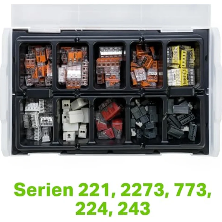 WAGO 887-950 Verbindungsklemmen-Sortiment, flexibel für Leiterquerschnitte 0.14-6mm² und 0.2-6mm², 166 Teile Set – Bild 3