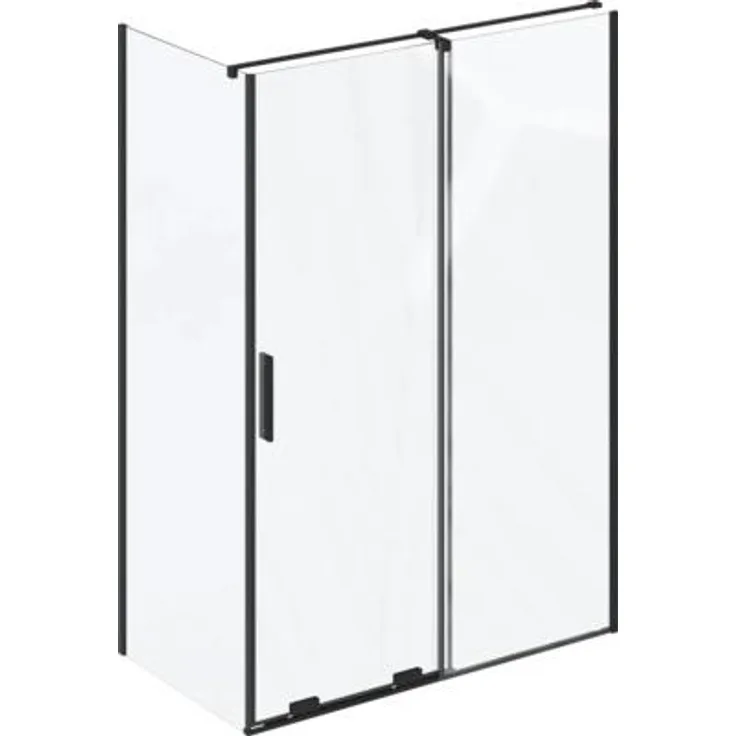 RAVAK Seitenteil für Duschabtrennung Roll, 100 cm, Schwarz, Klarglas, 8 mm Sicherheitsglas mit AntiCalc-Oberflächenbehandlung