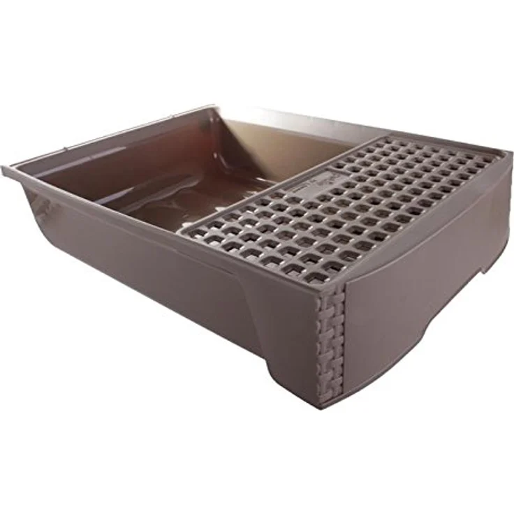 Curver petlife Katzentoilette mit Deckel, Katzenklo inklusive Schaufel, Moderne Rattangeflecht-Optik, Mokka, 51,5 x 38,5 x 40 cm – Bild 2