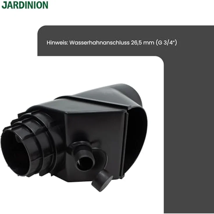 Jardinion Regenwasserfilter Laubabscheider für Fallrohre DN75/DN85, 30,5 x 12 x 17,5cm, Schwarz mit Überlaufstop und UV-beständiger Klappe – Bild 4
