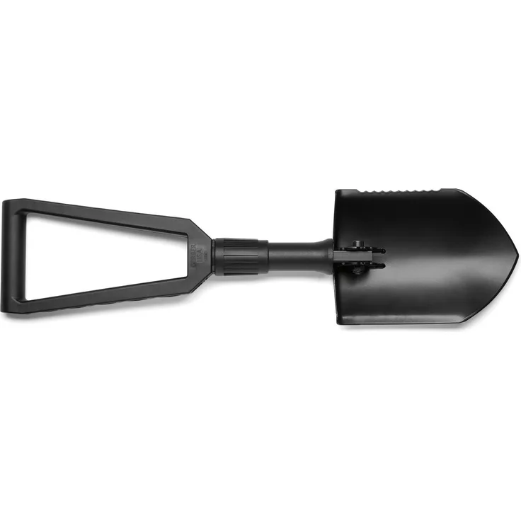 Gerber Spaten Gerber Faltspaten E-Tool, Feldspaten mit Carbonstahlblatt, Aluminiumstiel, Nylon-Griff, zusammenklappbar