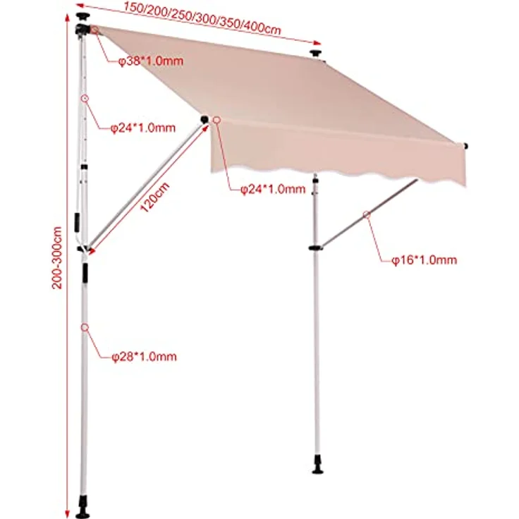 Klemmmarkise Westerly 350x120 cm – Bild 9