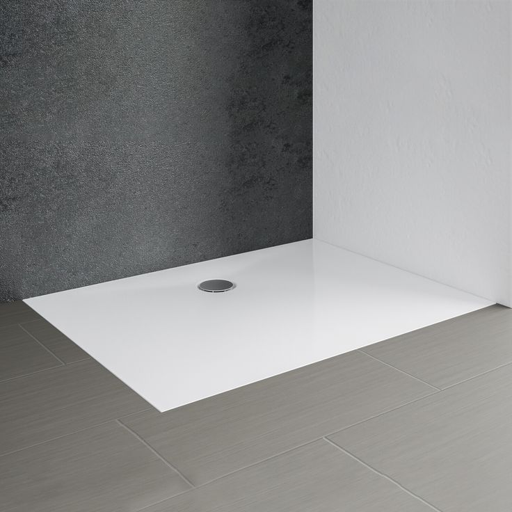 Schulte Duschwanne Mineralguss Rechteck weiß 80 x 120 cm, höhenverstellbar, barrierefrei Einstieg